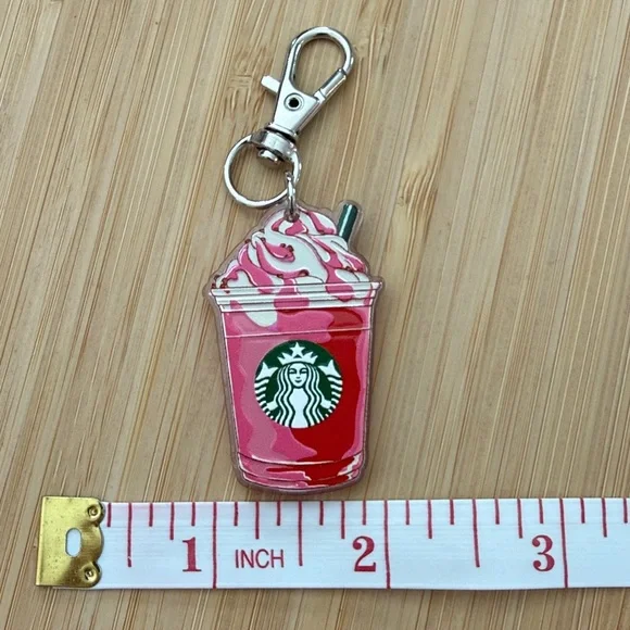 5 piece Starbucks Inspired Colorful Frappuccino Keychain Collection - Picture 9 of 9